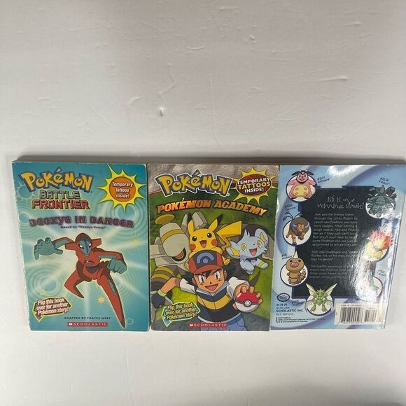Pokemon Scholastic Book Lot Johto Journeys The Lost Riolu Battle Frontier - Picture 2 of 2